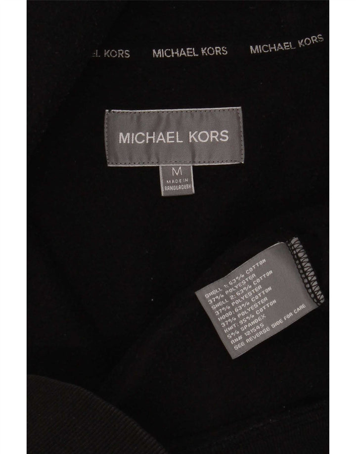 Suéter masculino Michael Kors com capuz e zíper gráfico médio algodão preto