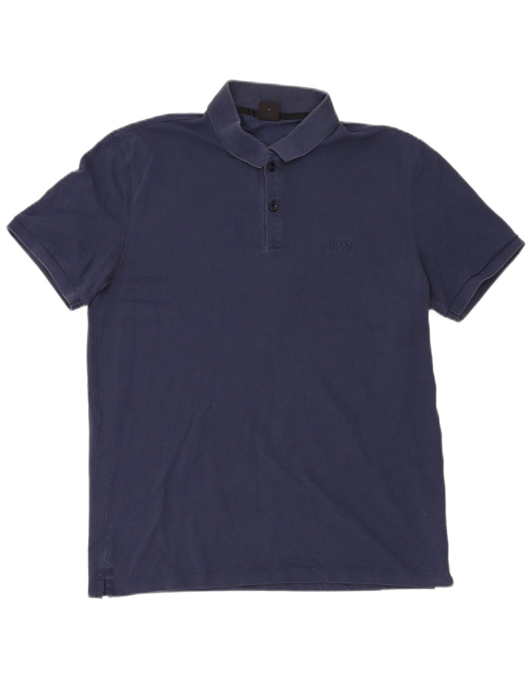 Camisa polo masculina Hugo Boss grande algodão azul marinho