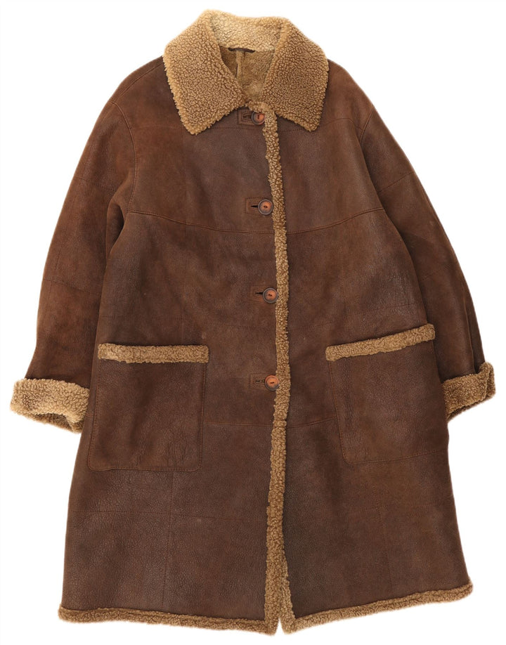 Casaco Shearling Feminino Conbipel Reino Unido 14 Grande Marrom