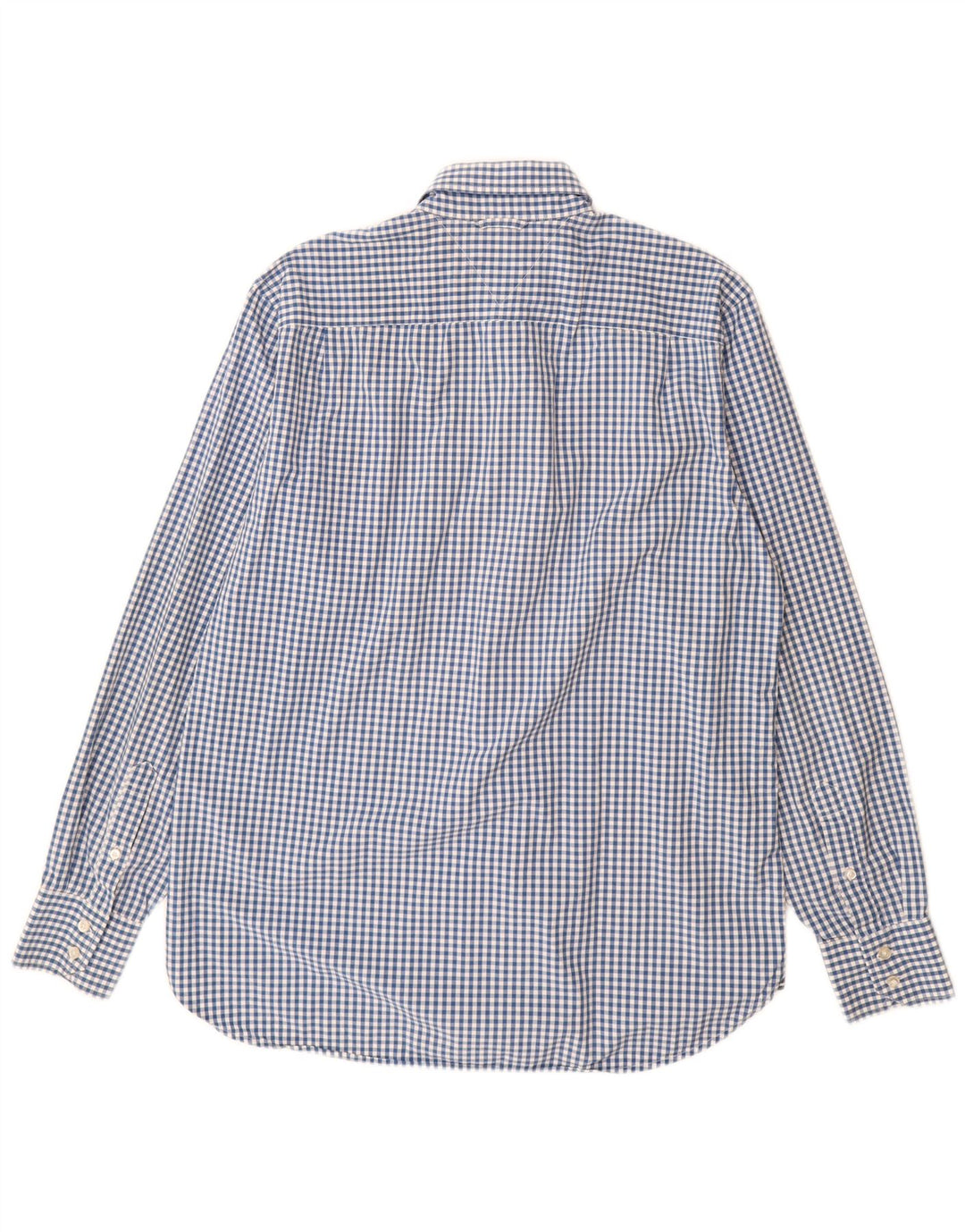 Camisa xadrez masculina Tommy Hilfiger algodão guingão azul médio
