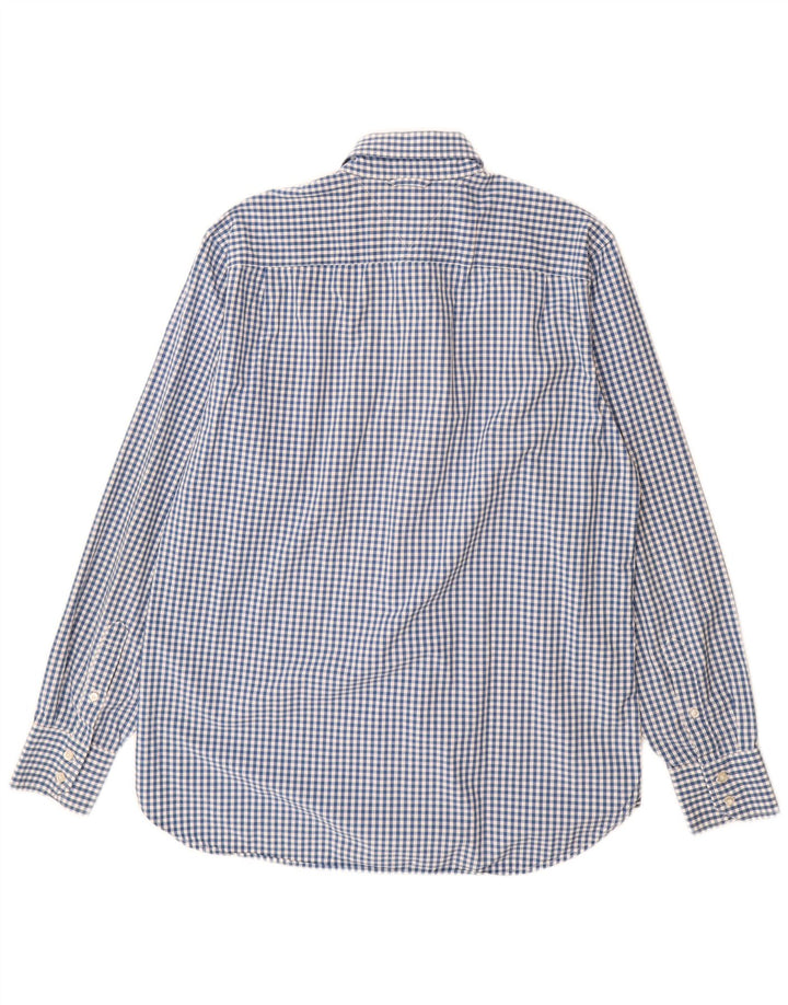 Camisa xadrez masculina Tommy Hilfiger algodão guingão azul médio