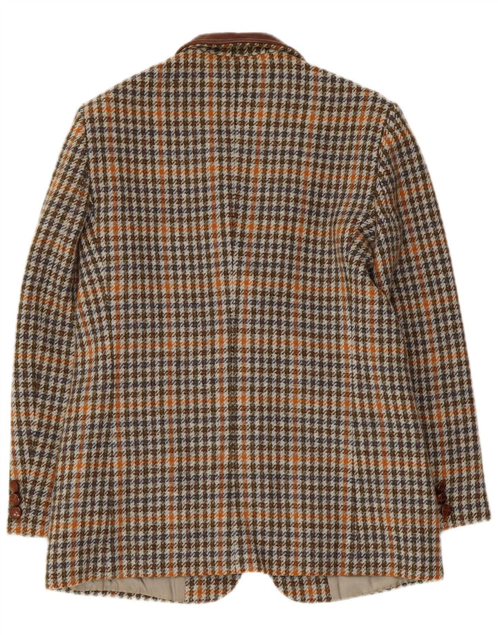 Jaqueta Blazer Feminina Sportmax com 2 Botões Reino Unido 12 Médio Marrom Houndstooth