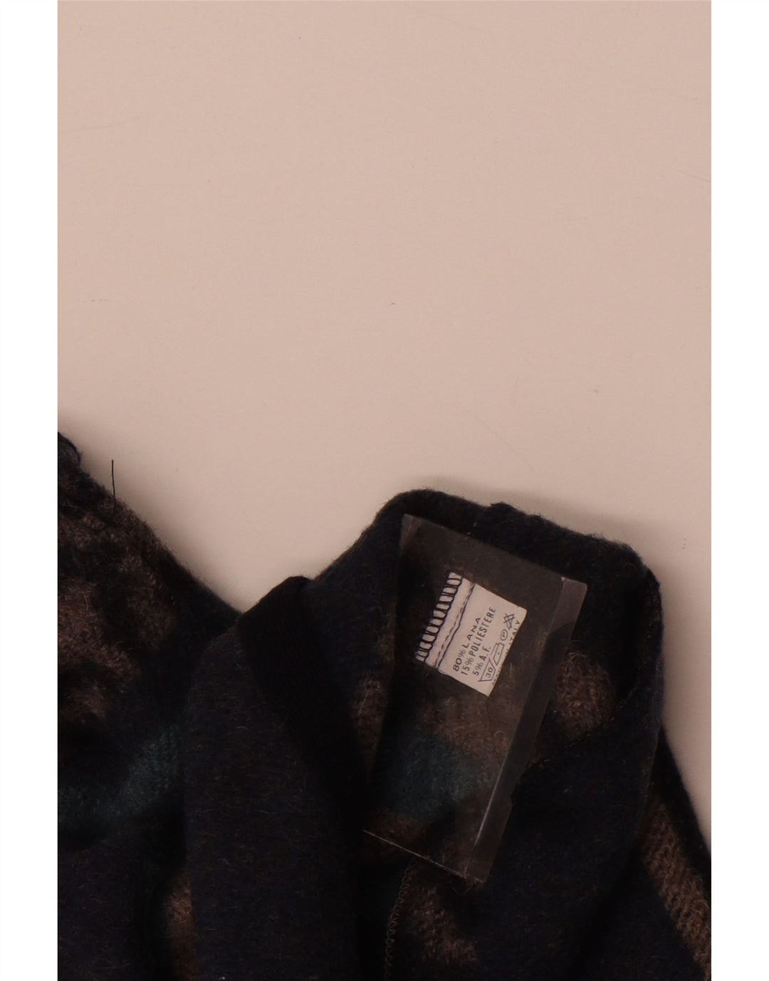 Colete masculino vintage médio azul Fair Isle Wool