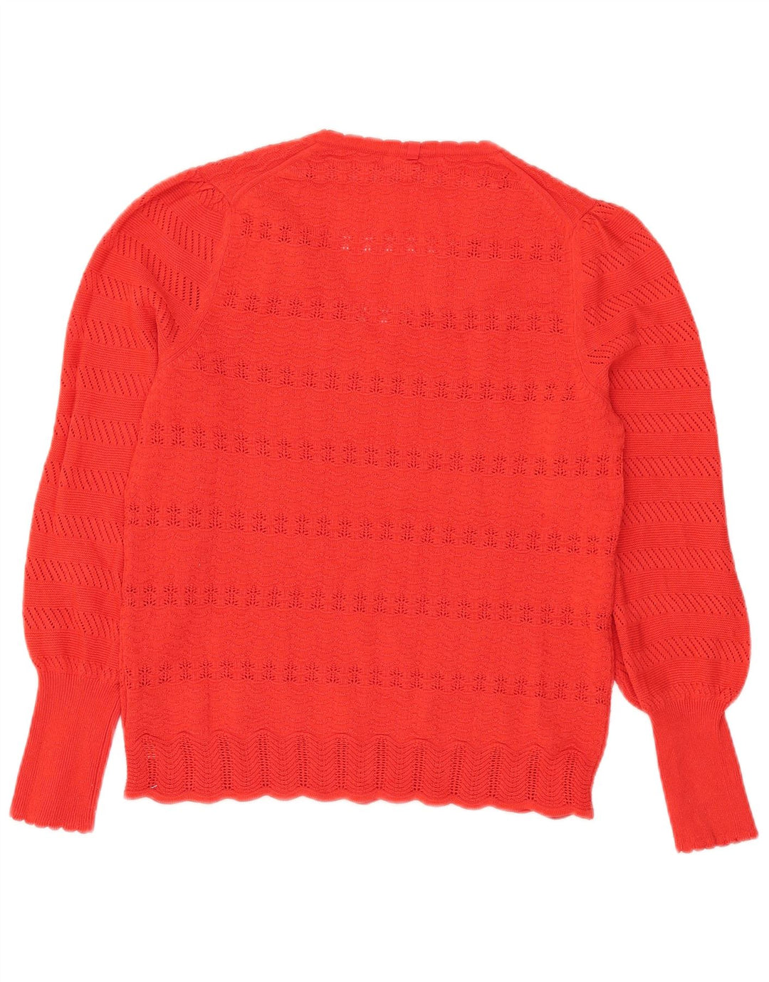 Suéter feminino Marks & Spencer com decote em V Reino Unido 14 poliéster vermelho médio