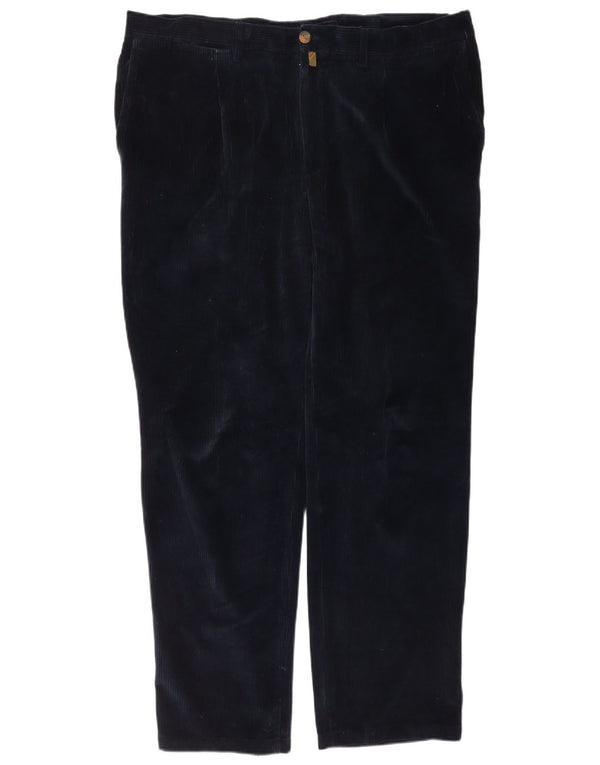 Calça masculina de veludo cônico Barbour EU 54 2XL W40 L32 algodão azul marinho