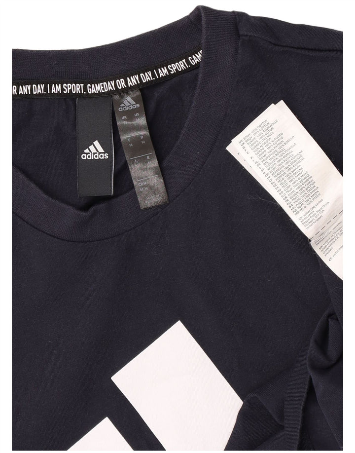 Adidas Camiseta Masculina Graphic Top Médio Algodão Azul Marinho