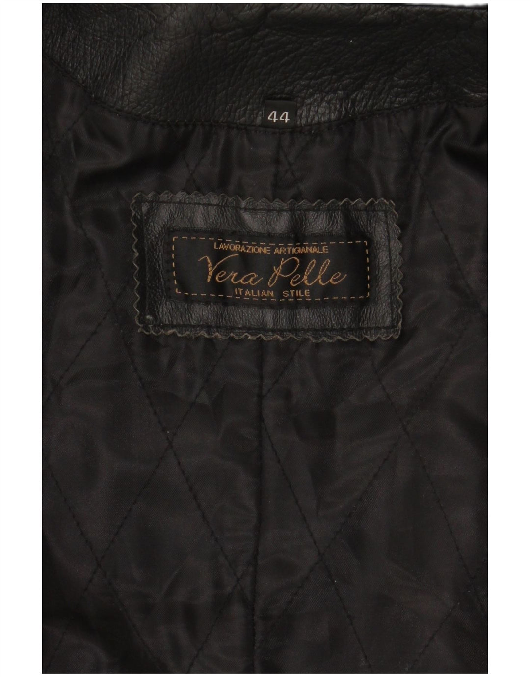 Casaco de couro feminino LAVORAZIONE ARTIGIANALE IT 44 couro preto médio