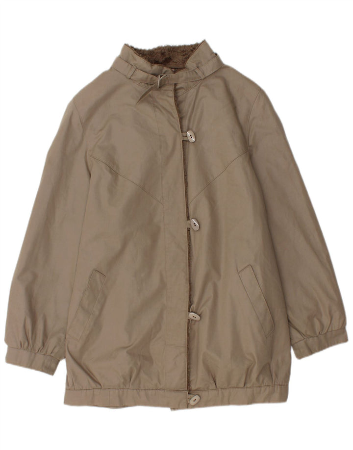Jaqueta corta-vento Sherpa feminina vintage EU 38 cinza médio