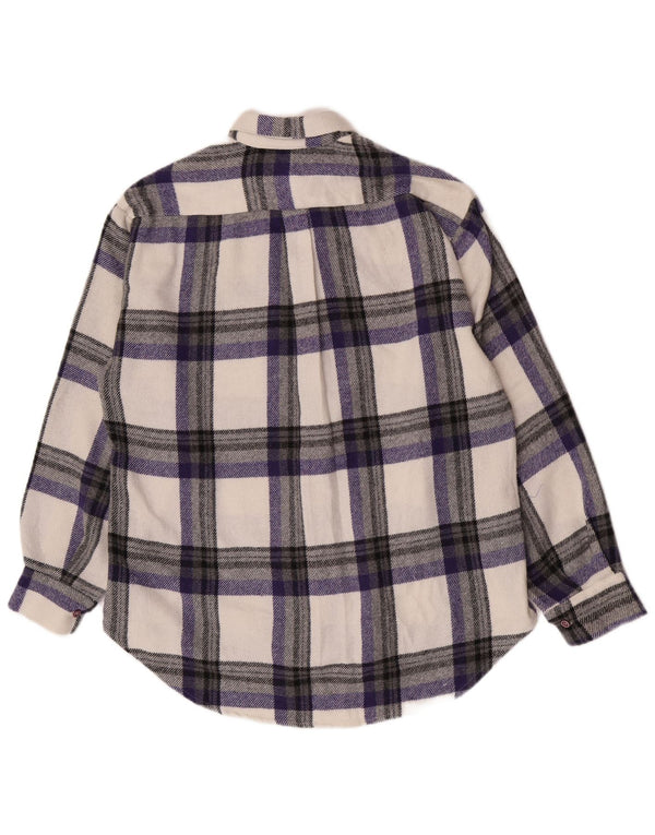 Camisa desproporcionado de flanela masculina vintage poliéster colorido pequeno xadrez