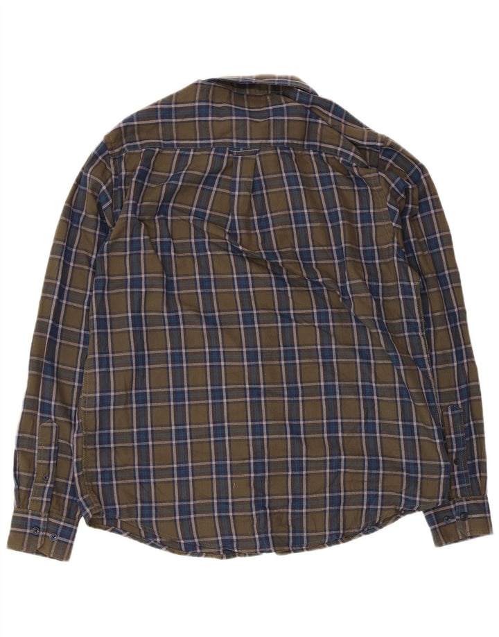 Camisa masculina de flanela JAMES PRINGLE poliéster xadrez cáqui médio