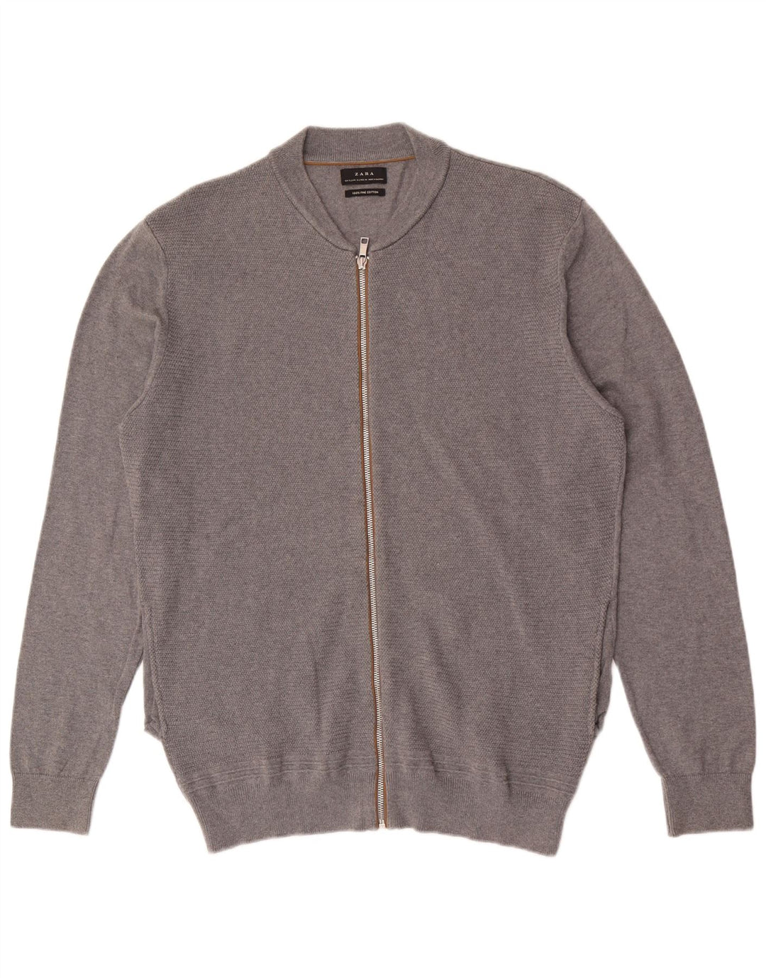 Suéter cardigã masculino Zara XL algodão cinza