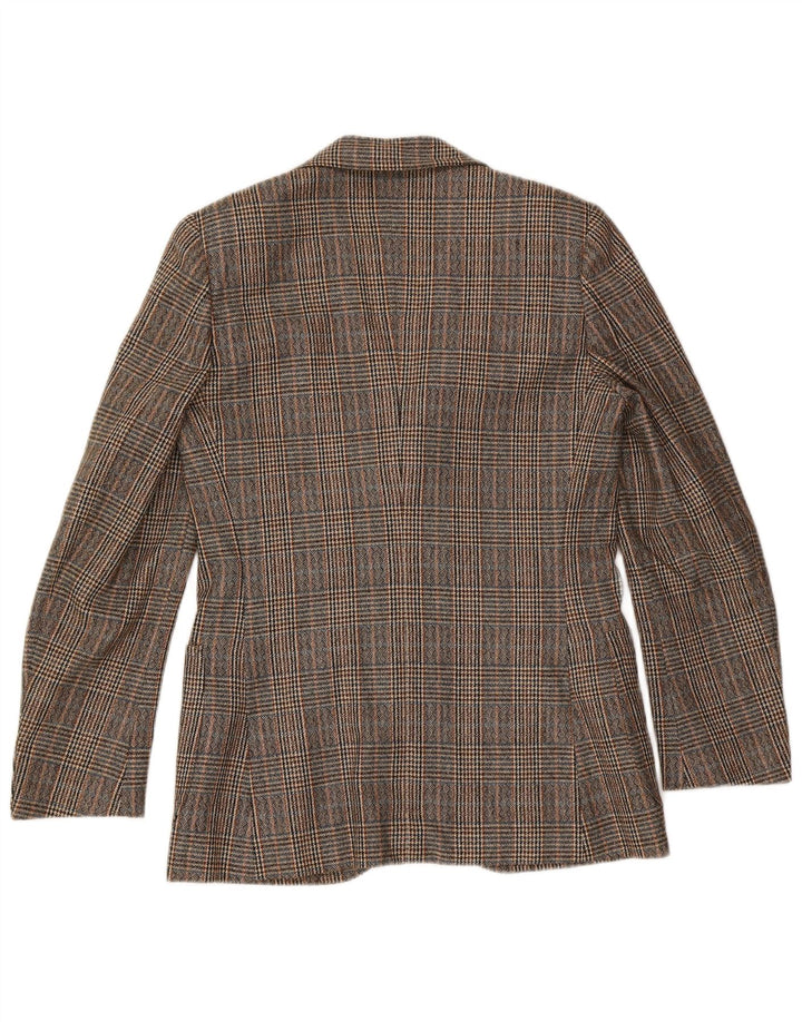 Jaqueta blazer masculina vintage com 3 botões IT 46 Small Brown Houndstooth