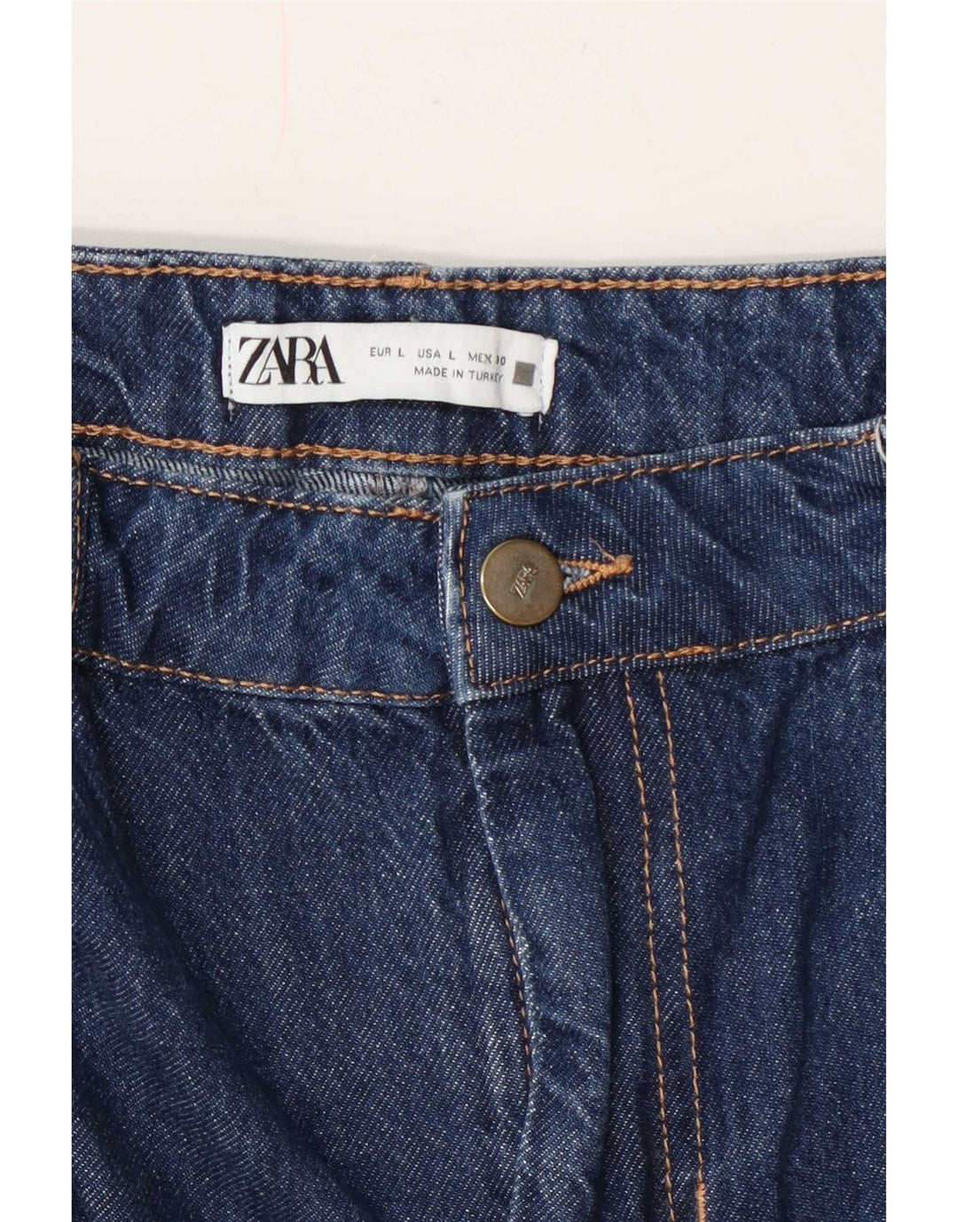 Saia jeans feminina Zara grande W30 azul