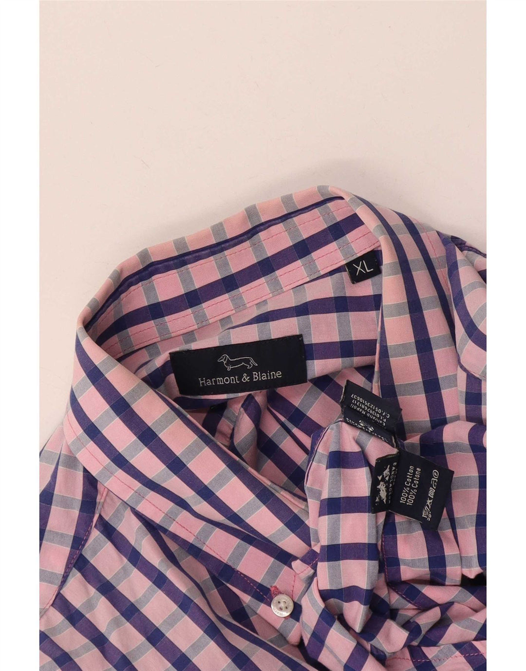 Camisa masculina Harmont & Blaine XL algodão guingão rosa