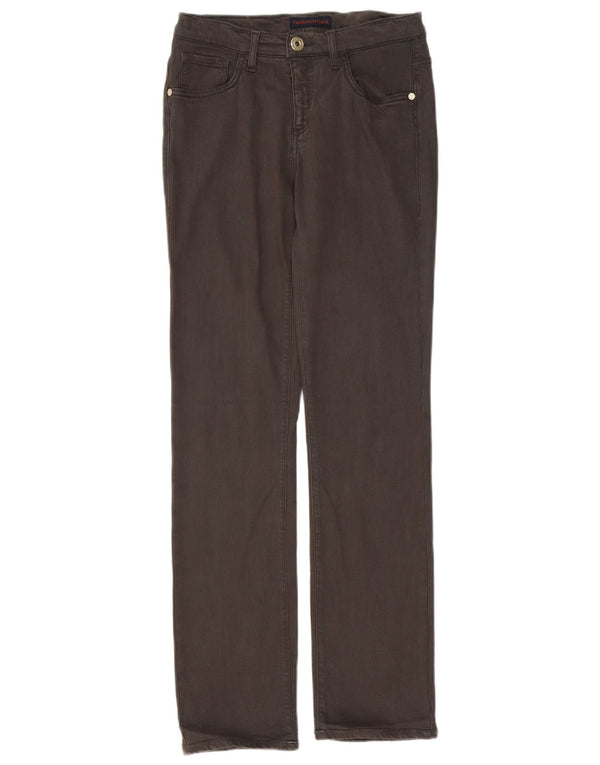 Trussardi Jeans Calça feminina reta casual W27 L31 marrom Lyocell