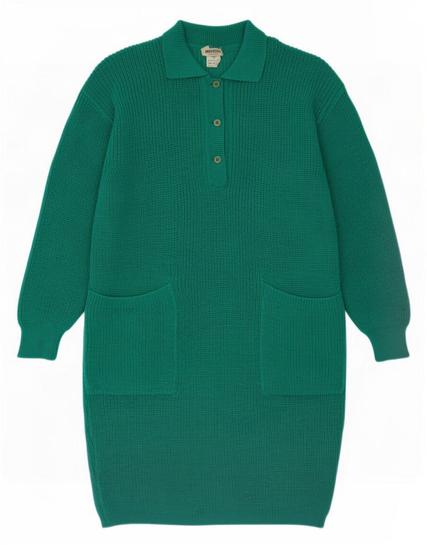 Vestido jumper feminino Marella com ajuste solto Reino Unido 14 lã verde médio