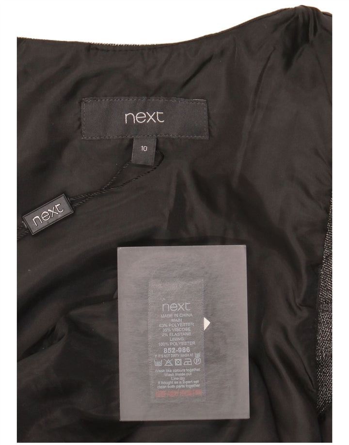 Próximo Vestido feminino cintura baixa UK 10 pequeno poliéster cinza
