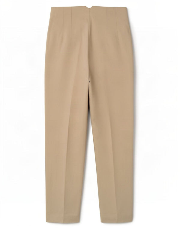 Zara Womens High Waist Tapered Suit Trousers Medium W28 L26 Beige Polyester