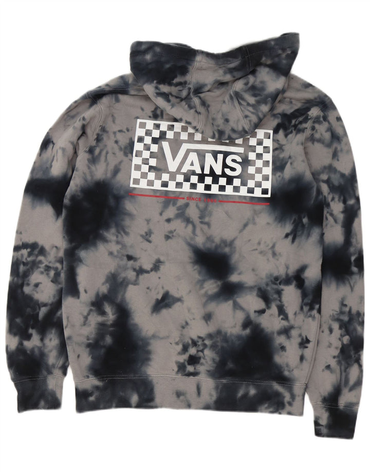 Vans masculino gráfico moletom com capuz pequeno cinza tie dye algodão