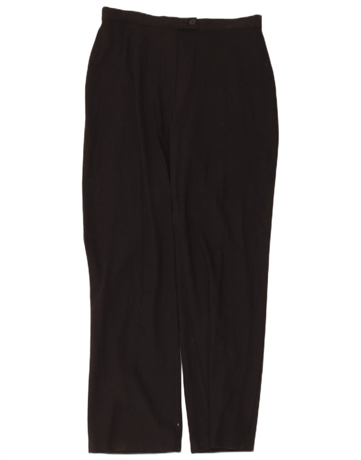 Calça feminina Marks & Spencer Straight Suit Reino Unido 14 Médio W30 L29 Preta