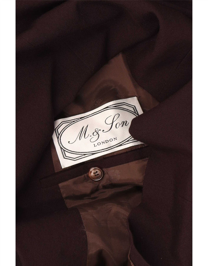 Jaqueta blazer masculina vintage com peito duplo Reino Unido 38 Médio Borgonha