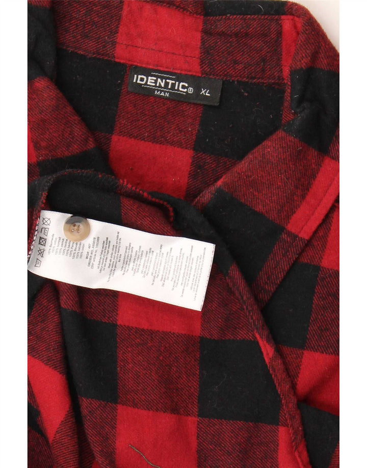 Camisa masculina idêntica de flanela XL algodão guingão vermelho
