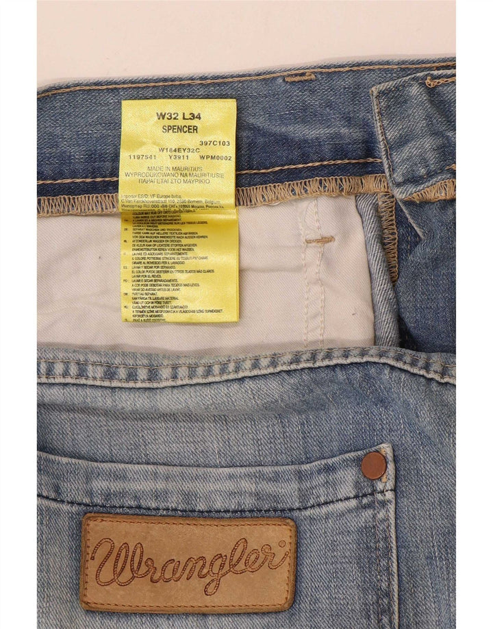 Wrangler Masculino Spencer Straight Jeans W32 L34 Azul Algodão