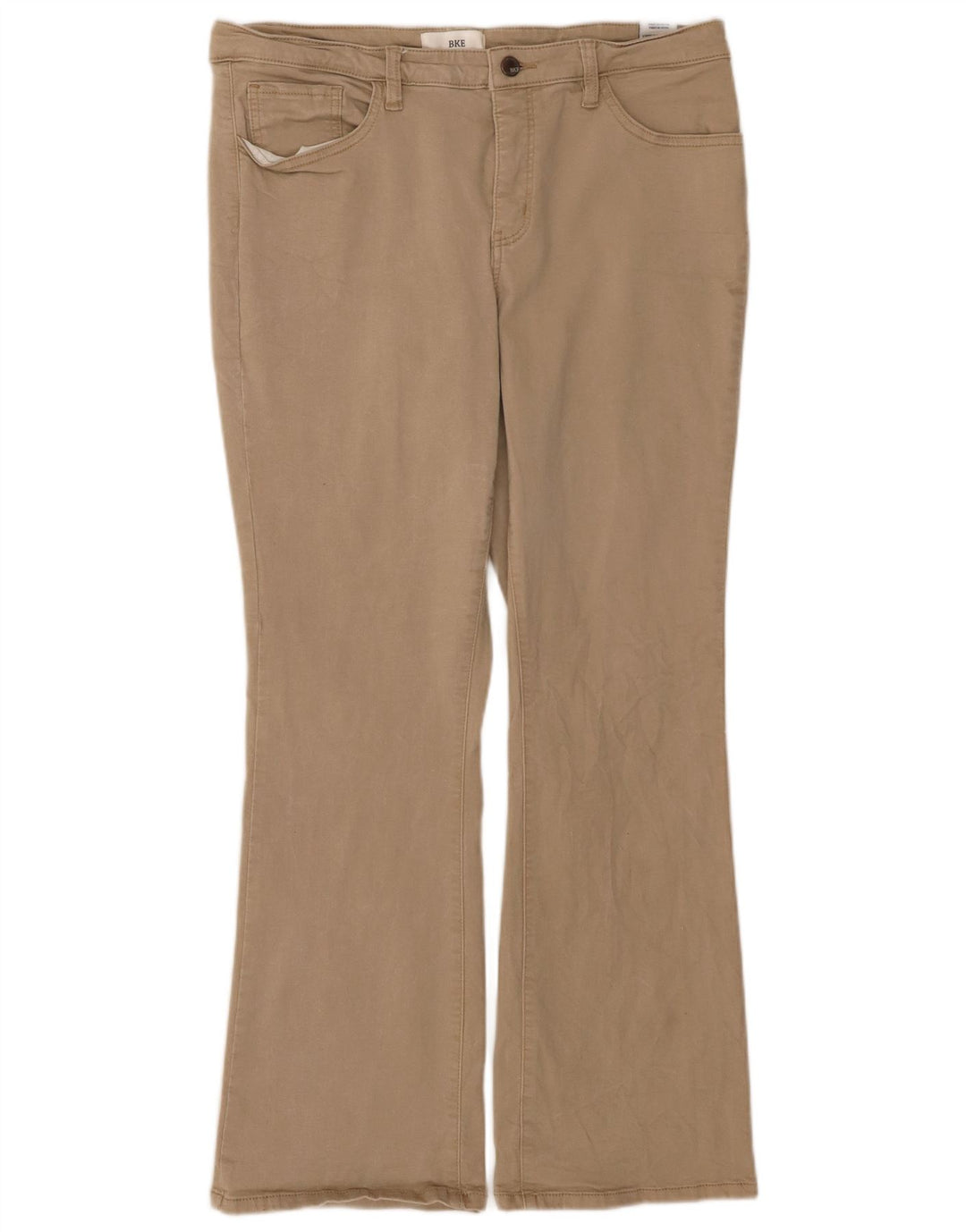 Calça casual feminina BKE Bootcut W33 L31 algodão bege