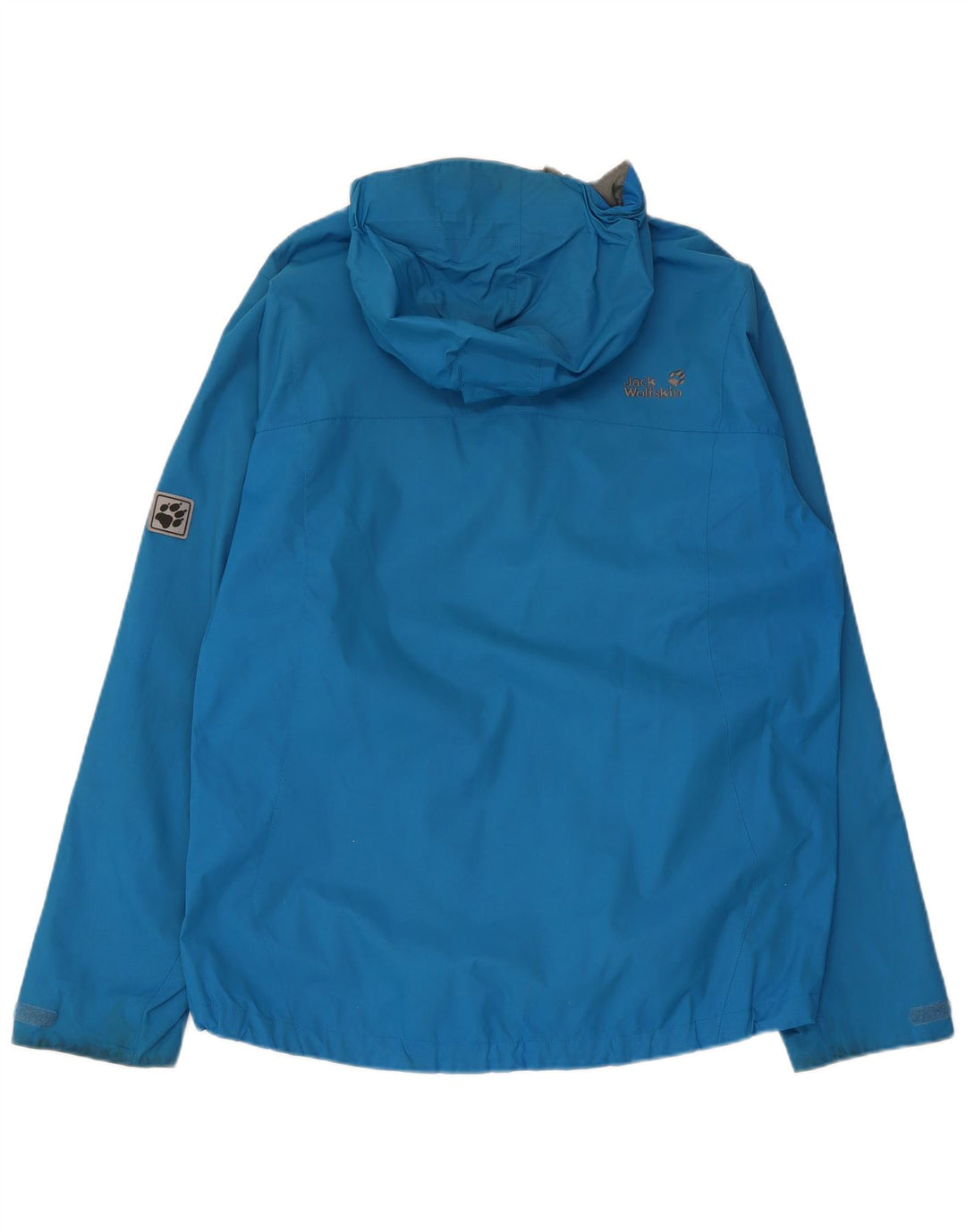 Jaqueta de chuva masculina JACK WOLFSKIN com capuz UK 40 grande azul poliamida