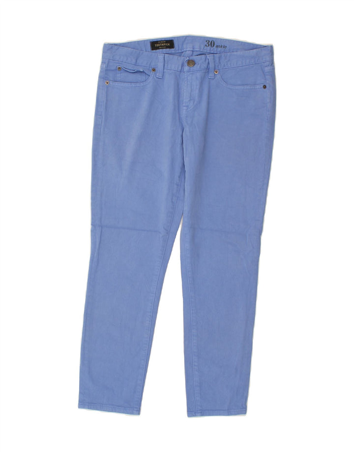J. CREW Womens Toothpick Slim Casual Trousers W30 L28 Blue Cotton Vintage J. Crew and Second-Hand J. Crew from Messina Hembry 