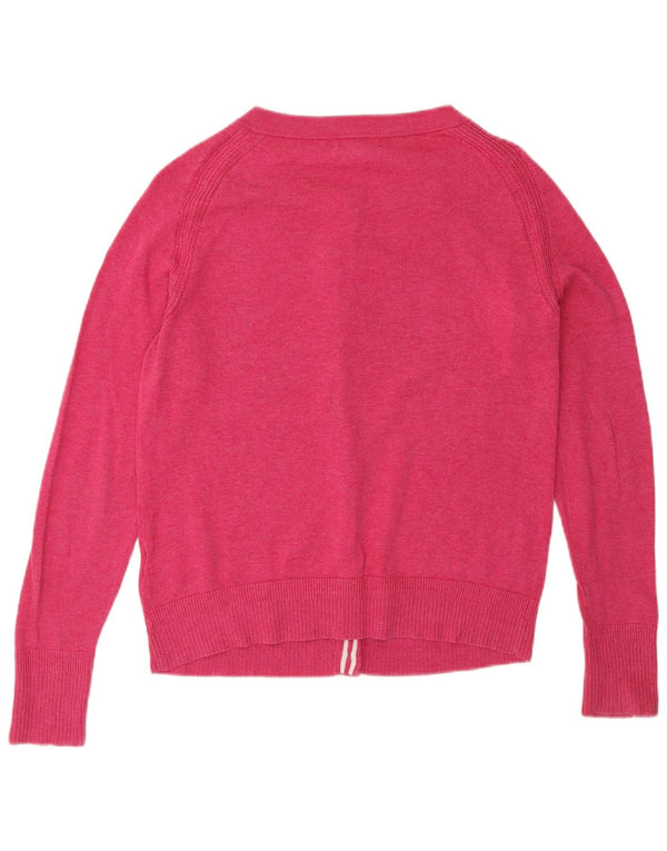 Suéter cardigã feminino White Stuff UK 10 algodão rosa pequeno