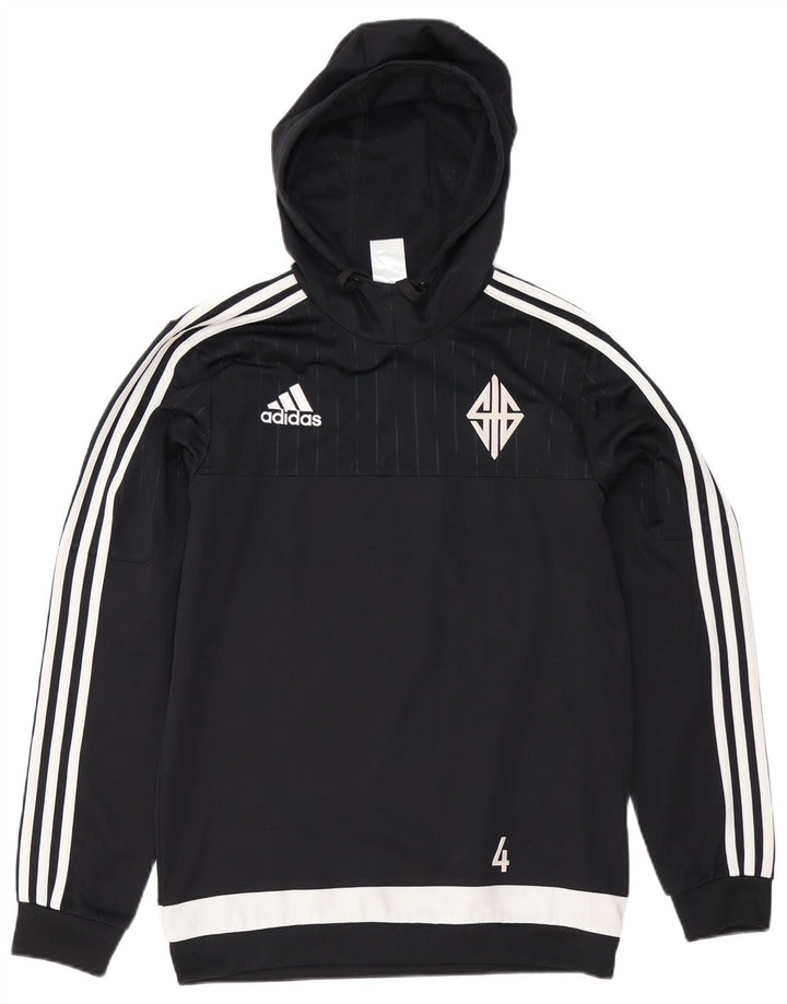Adidas masculino gráfico moletom com capuz pequeno preto colorblock poliéster