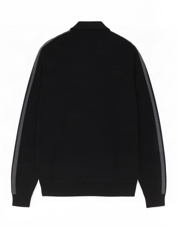 Suéter masculino Marks & Spencer com zíper e gola XL preto colorblock