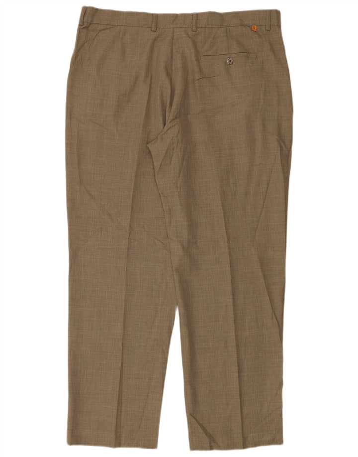 Calça casual cônica masculina Farah W40 L31 poliéster marrom