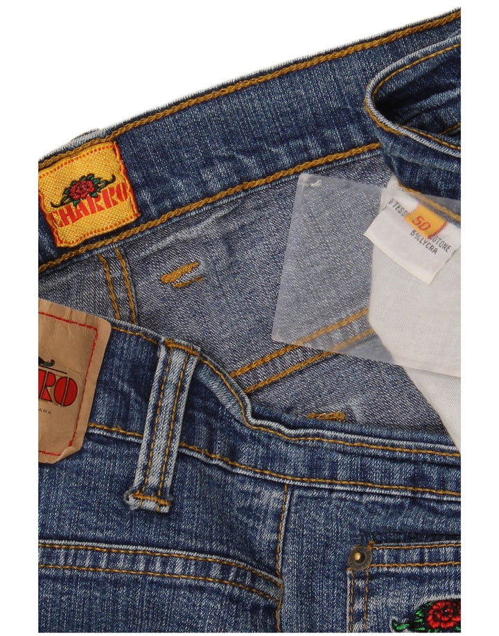 Charro Mens Straight Jeans IT 50 Grande W34 L31 Azul Algodão