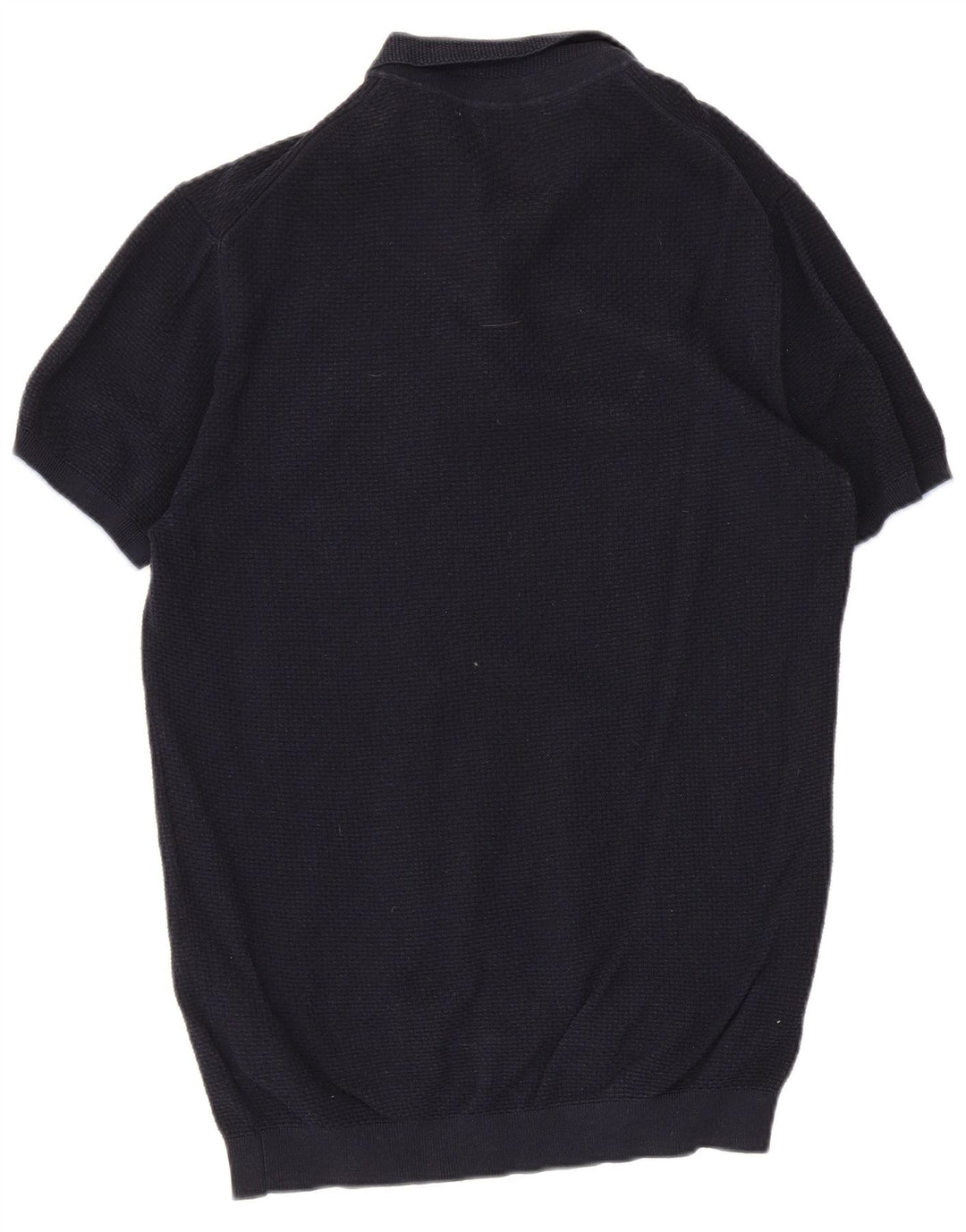 Camisa polo masculina Massimo Dutti grande algodão azul marinho
