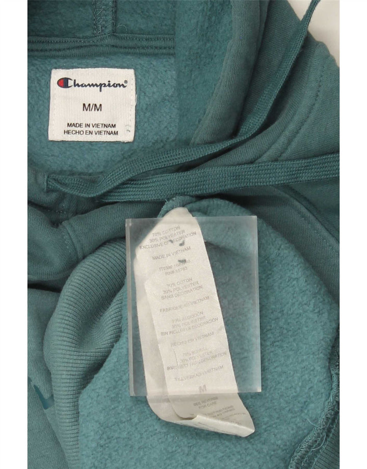 Jumper com capuz gráfico masculino Champion médio azul colorblock algodão