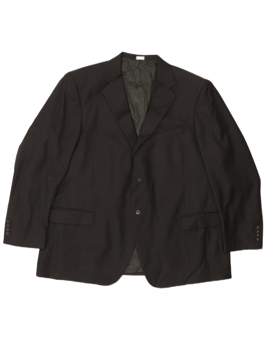 Jaqueta blazer masculina Dockers com 2 botões IT 50 grande lã preta listrada