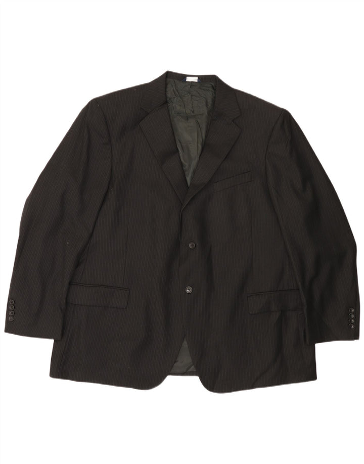 Jaqueta blazer masculina Dockers com 2 botões IT 50 grande lã preta listrada