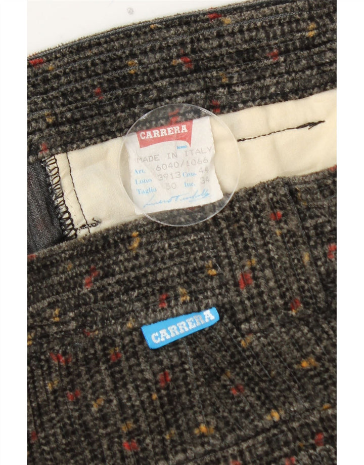 Calça feminina de veludo cotelê CARRERA IT 50 grande W34 L27 cinza