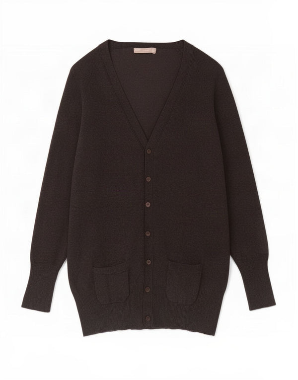 Suéter cardigã feminino Zara Longline Reino Unido 16 grande algodão cinza