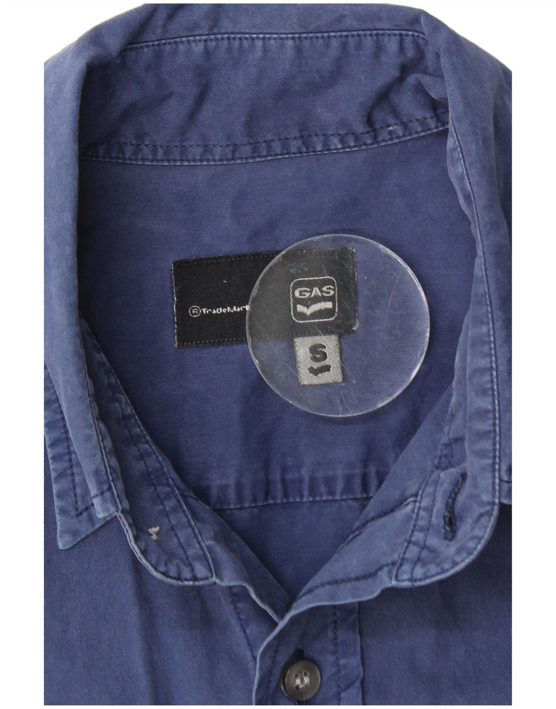 Camisa masculina Gas pequena algodão azul marinho