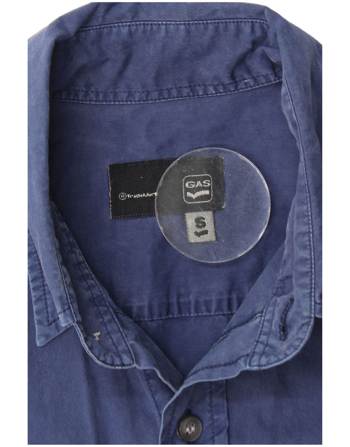 Camisa masculina Gas pequena algodão azul marinho