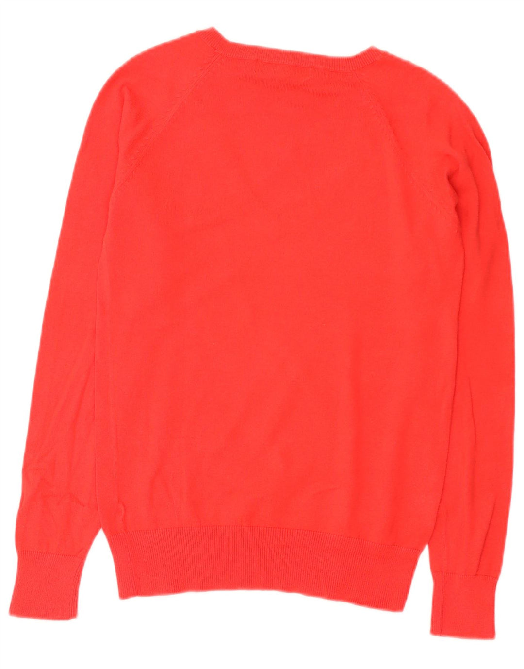Suéter feminino Zara com decote em V Reino Unido 12 algodão vermelho médio