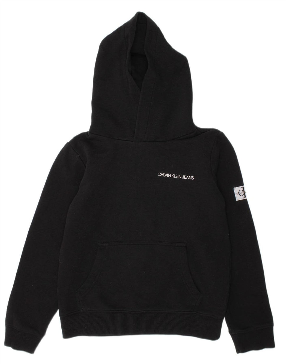 CALVIN KLEIN JEANS Meninos moletom com capuz 9-10 anos algodão preto