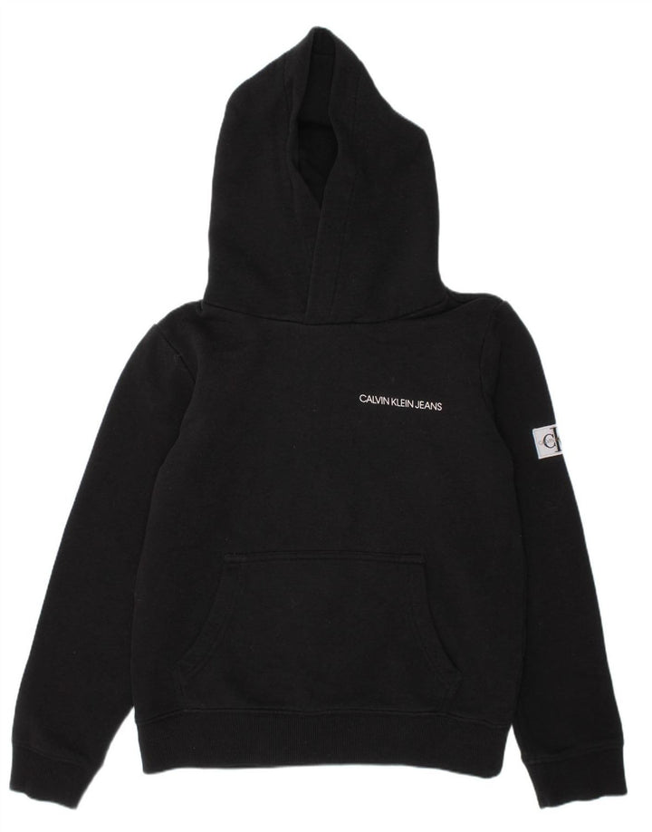 CALVIN KLEIN JEANS Meninos moletom com capuz 9-10 anos algodão preto