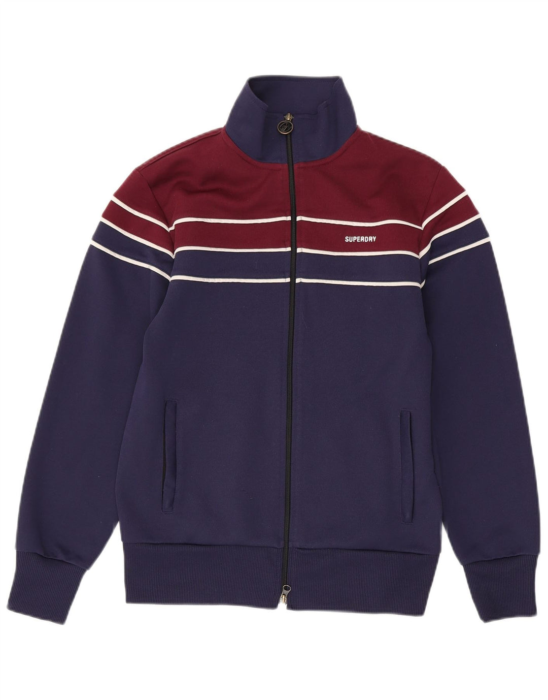 Jaqueta superior de agasalho masculino SUPERDRY XS azul marinho poliéster colorblock