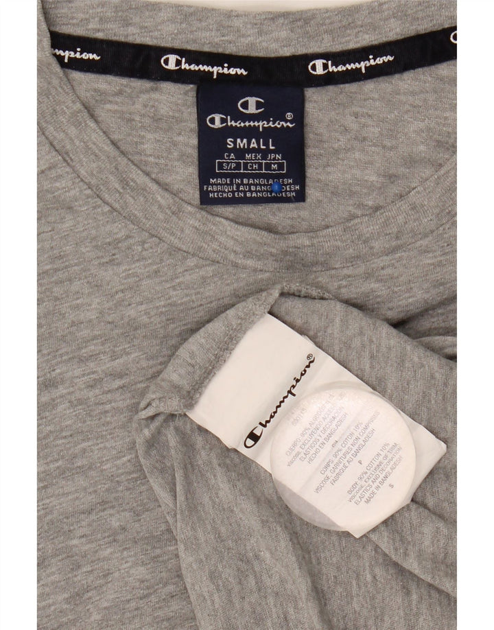 Camiseta masculina Champion pequena de algodão cinza