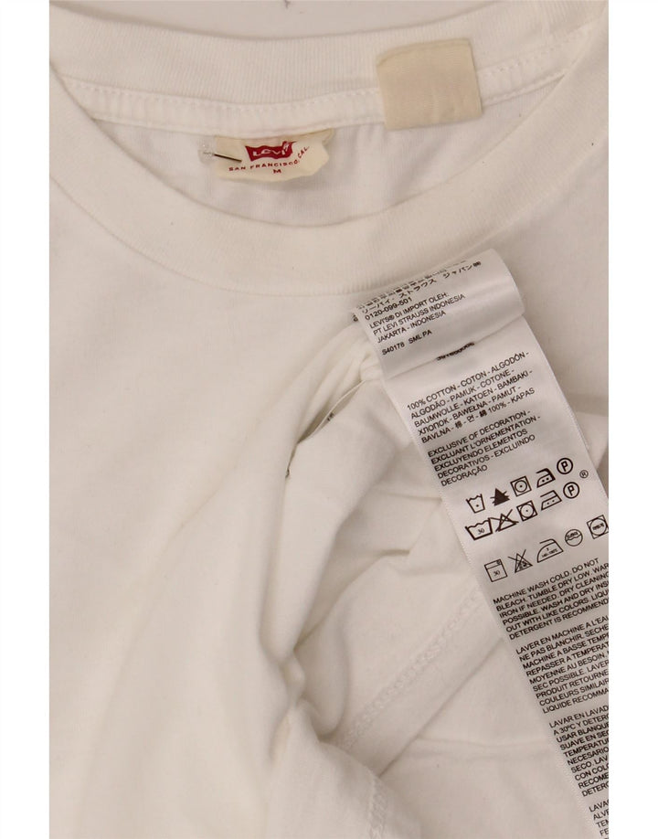 Camiseta feminina LEVI'S UK 12 algodão branco médio