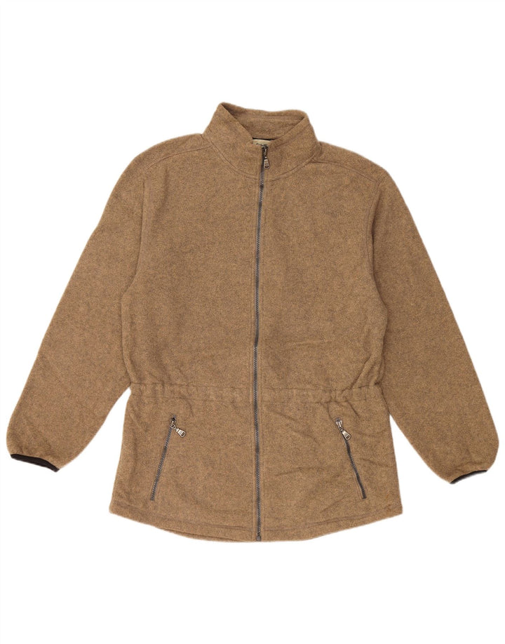 Jaqueta de lã feminina EDDIE BAUER UK 14 poliéster marrom médio